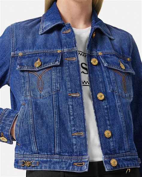 versace dauenjacke meinung|Versace denim jacket.